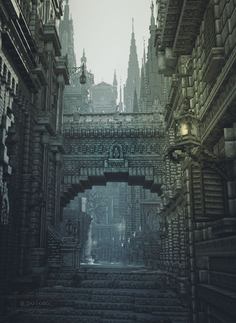 Bloodborne Buildings, Minecraft Bloodborne, Goth Castle Minecraft, Minecraft Gothic Cathedral, Bloodborne City, Gothic Minecraft Castle, Bloodborne Architecture, Goth House Minecraft, Gothic Architecture Minecraft