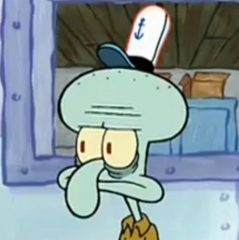 Squidward Funny Faces, Squidward Reaction Pics, Angry Squidward, Squidward Pfp, Spongebob Sayings, Squidward Quotes, Funny Squidward, Squidward Funny, Cold Meme