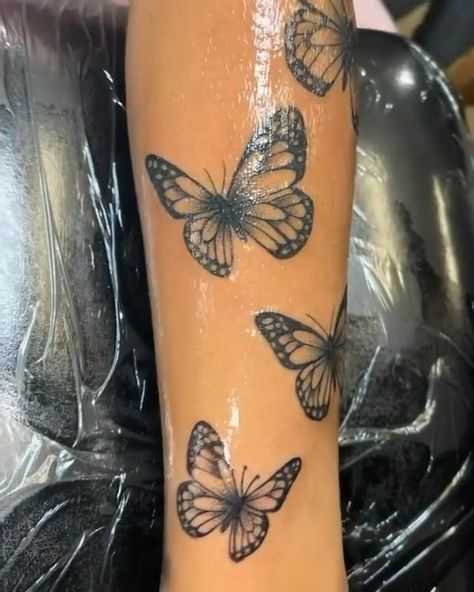 Rose And Butterfly Tattoo Arm, Butterfly Arm Tattoos For Women Sleeve, Butterfly Tattoo Black Women, Butterfly Tattoo Ideas Female, Butterfly Hand Tattoo For Women, Butterfly Arm Tattoos For Women, Forearm Butterfly Tattoo, Butterfly Tattoo Leg, Butterfly Tattoo Up The Arm