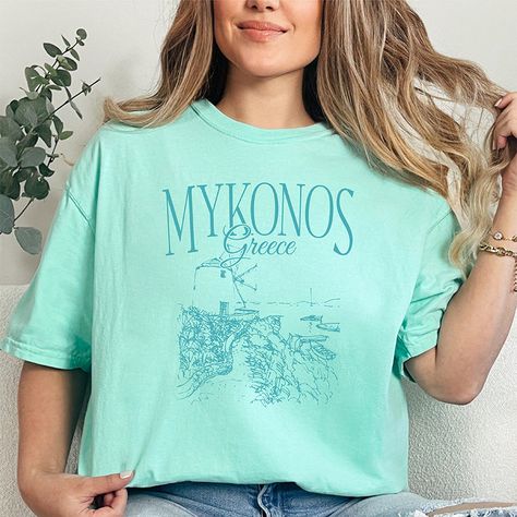 Mykonos Short Sleeve T-Shirt Southern Women, Graphic Tee Style, Cropped Crewneck, Comfort Colors Tee, Formal Attire, Fashion Tops, Dress Shirts, Cotton Silk, Individual Style