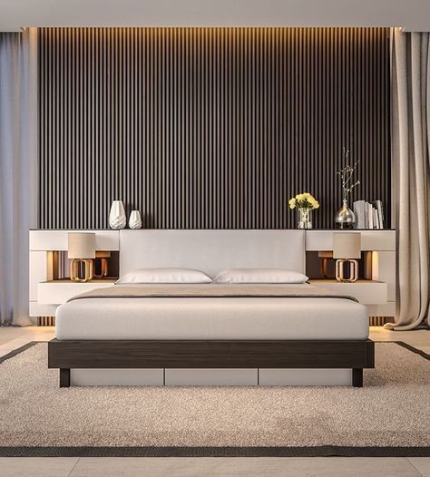 100+ Modern Bedroom Design Inspiration - The Architects Diary Bedroom Design Inspiration, Accent Wall Bedroom, Modern Home Design, Modern Bedroom Design, Contemporary Interior Design, Remodel Bedroom, Master Bedrooms, Contemporary Bedroom, Modern Bed