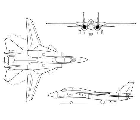 F14 Tomcat Blueprint, F14 Tomcat Drawing, F14 Tomcat Tattoo, Aircraft Tattoo, Aviation Tattoo, Aircraft Blueprint, Blueprint For 3d Modeling, Plane Drawing, Uss Yorktown