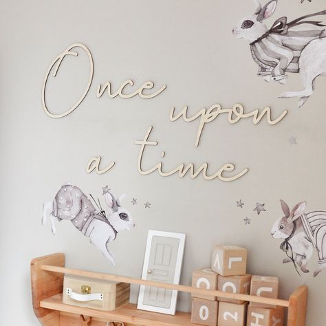 Wooden Wall Inscription Once Upon a Time Wall Decor Nursery - Etsy All European Countries, Wall Decor Nursery, Girl Nursery Room, Nursery Room Inspiration, Nursery Baby Room, Nursery Signs, Reading Corner, Decor Nursery, Nursery Wall Decor