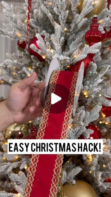 Nick’s Seasonal Decor on Instagram: "Save this easy hack to spruce up your Christmas tree this holiday season! 🎄❤️ #reels #diy #christmas #decor #ribbon" Ribbon On Trees Christmas, Christmas House Decorations Indoor, Christmas Decor Ribbon, Christmas Tree Topper Ribbon, Diy Christmas Ribbon, Xmas Tree Toppers, Christmas Tree Inspo, Purple Christmas Tree, Christmas Bows Diy