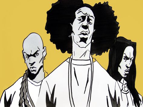 Thugnificent Boondocks Thugnificent Boondocks, Boondocks Art, Black Art Painting, Face Sketch, Hip Hop Art, Graffiti Drawing, Black Anime Characters, Picture Illustration, Graphic Tshirt Design