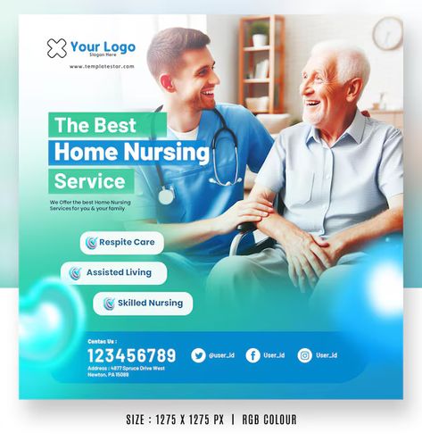 Looksgood | Freepik Hospital Banner Design Ideas, Health Care Advertising Design, Medical Banner Design Ideas, Hospital Social Media Post, Medical Social Media Post, Home Nursing Services, Promotion Flyer, Ads Banner, Medical Health Care