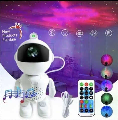 ROBOT PROJECTION LIGHT & BLUETOOTH SPEAKER PRICE: #20,000 PRODUCT DESCRIPTION: • Bluetooth Speaker • Galaxy Star LED Bedroom • Projector Night Light/Lamp House Light Bedroom Projector, Projector In Bedroom, Victoria Secret Store, Led Bedroom, House Light, Star Projector, Night Light Lamp, Galaxies Stars, Light Project