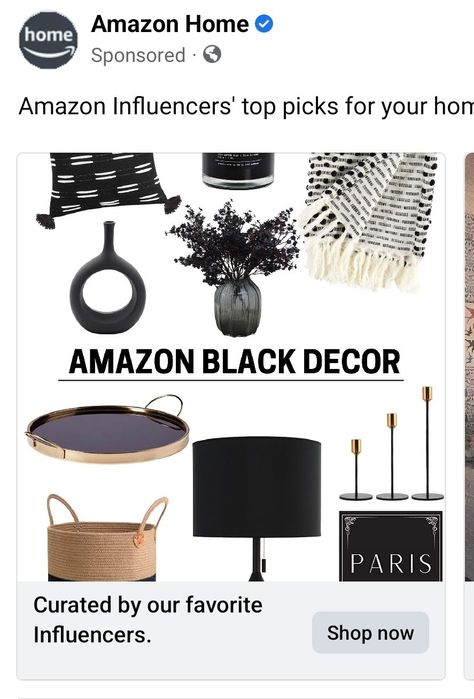 Amazon Home, Black Decor, Shop Now, Living Room