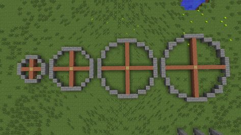 Big Circle Minecraft, Minecraft Circle Roof Design, Minecraft Platform Design, Minecraft Circle Chart, Minecraft Circle, Minecraft Circles, Minecraft Wall Designs, Minecraft Roof, Fairy Town