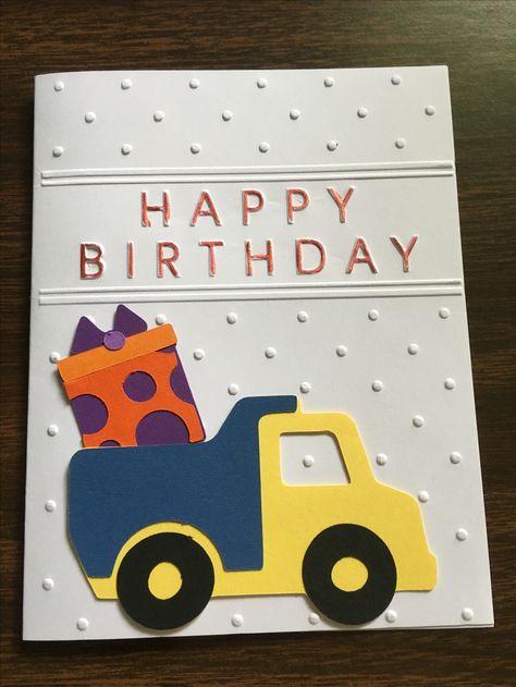 Truck- Mickey & friends 2" Present- ST 1 1/2" Truck Cards, Friends 2, Birthday Cards For Boys, Boy Cards, Birthday Card Design, Birthday Cards Diy, Special Cards, Handmade Birthday Cards, Diy Birthday