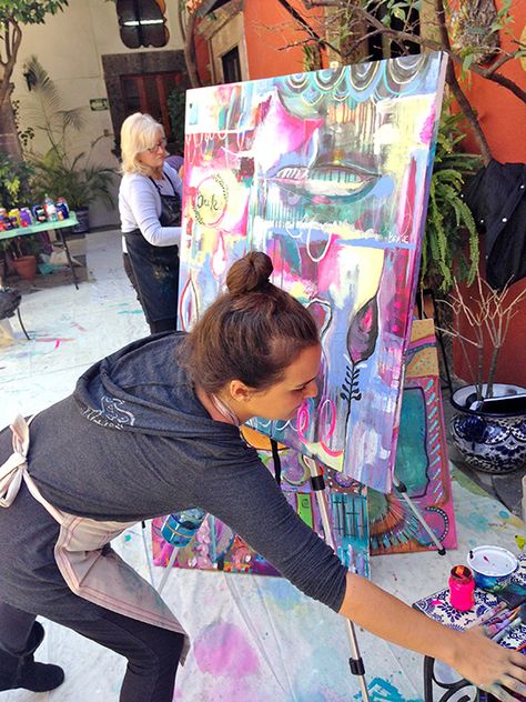 Anahata Katkin Blog, Flora Bowley workshop in Mexico. I attended this wonderful class with many talented women including Anahata Flora Bowley, Nature Artists, Intuitive Painting, Art Videos Tutorials, Intuitive Art, Painting Workshop, Encaustic Painting, World Art, Female Artists