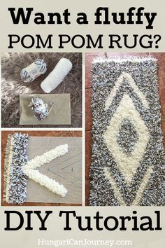 Pom Pom Rug Diy, Homemade Bookends, Diy Pom Pom Rug, Rug Diy, Pom Pom Rug, Rug Tutorial, Crafts For Teens To Make, Diy Pom Pom, How To Make A Pom Pom