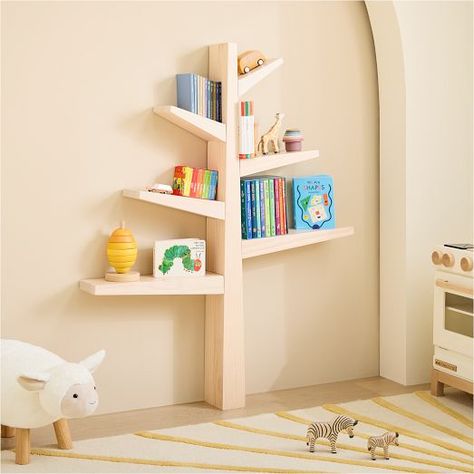 Tree Bookcase, Boy Bedrooms, Montessori Teaching, Tree Bookshelf, Nursery Bookshelf, Montessori Playroom, Kid Bedroom, Spruce Tree, Kids Bookcase