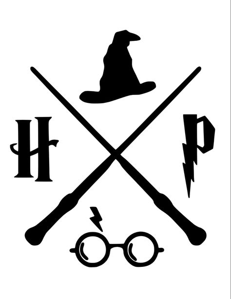 Harry Potter Glasses Svg, Harry Potter Stencil Art, Diy Harry Potter Shirt, Harry Potter Stencils Free Printable, Harry Potter Image, Harry Potter Pumpkin Stencil, Harry Potter Icons Symbols, Harry Potter Outline, Harry Potter Free Svg