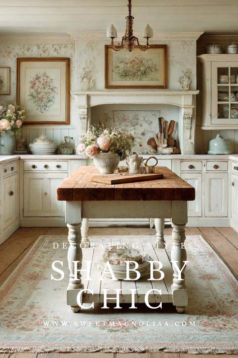 A Guide to Shabby Chic Interior Design Style - Sweet Magnoliaa Shabby Chic Interior Design Style, French Country Decorating Living Room, Shabby Chic Aesthetic, Shabby Chic Interior Design, Chic Bedroom Decor, Chic Interior Design, Shabby Chic Room, Shabby Chic Living Room, Country Decorating