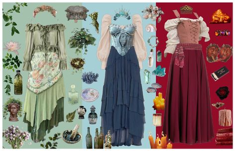 Elemental Witch outfit ideas | casting spells and becoming one with the elements Elements Outfit, Elements Costume, Elemental Outfits, Witch Outfit Ideas, Elemental Witch, 70s Inspired Outfits, Pngs For Moodboards, Witch Party, Casting Spells