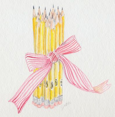 I would send you a bouquet of newly sharpened pencils if I knew your name and address... Bouquet Of Pencils, Bouquet Of Sharpened Pencils, Bouquet Illustration Drawing, Pencil Bouquet, New York In The Fall, Kathleen Kelly, School Watercolor, Nora Ephron, School Illustration