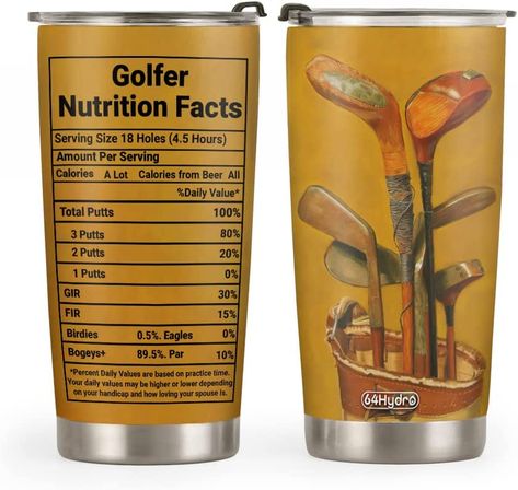 64HYDRO 20oz Golf Gifts for Men, Gifts for Golfers, Valentines Day Gifts for Him, Coffee Thermos Gifts for Men, Gifts for Husband, Dad, Son Golf Facts Tumbler Cup, Insulated Travel Coffee Mug with Lid Coffee Thermos, Golf Gifts For Men, Gifts For Golfers, Valentines Day Gifts For Him, Golf Gifts, Gift Ideas For Men, Coffee Travel, Tumbler Cups, Gifts For Men