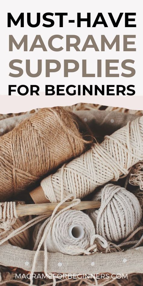 How to Start with Macrame in 2021 - A Complete Guide + Must-Have Macrame Supplies for Beginners | Ma Macrame Cord Types, Macrame Projects Using 2mm Cord, Braided Cord Macrame Projects, Easy Beginner Macrame Projects, Diy Macrame Knots, Beginner Macrame Tutorials, Macrame Beginners Tutorials, Cool Macrame Ideas, Beginner Macrame Projects Tutorial