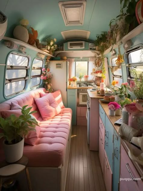 Rv Interior Design, Tiny Mobile House, Caravan Home, Vintage Camper Remodel, Mobile Living, Curated Decor, Rv Interior, Deco Boheme, Volkswagen Bus