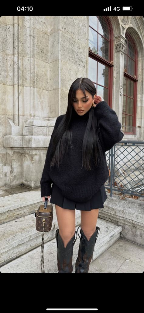 Winter Date Outfit Aesthetic, Paris Outfits Winter Classy, Chic Night Out Outfit Winter, Houston Outfits Winter, Fall Outfit Skirt And Sweater, Outfit For Brunch Winter, Winter Outfit With Heels, Steakhouse Dinner Outfit Winter, Cute Winter Brunch Outfits