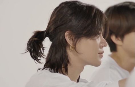 Boys Ponytail, Ponytail Bun, Nakamoto Yuta, Long Brown Hair, Mullet Hairstyle, Hair Reference, Long Hair Styles Men, Boy Hairstyles, Ponytail Hairstyles