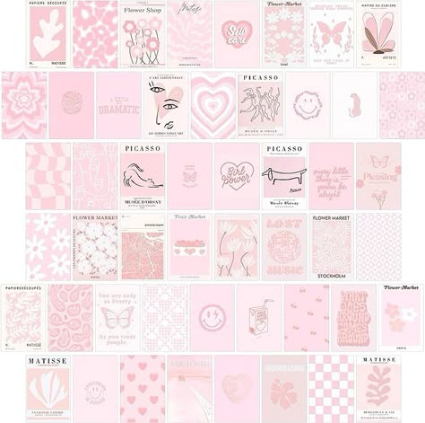 Amazon.com: wall67 Pink Room Decor Aesthetic,Pink Wall Collage Kit Posters for Room Aesthetic Posters Prints,Pink Aesthetic Dorm Room Decor for Teen Girl (50pcs 4x6 inch: Posters & Prints Pink And White Wall Collage, Pink Room Aesthetic Posters, Aesthetic Room Ideas Posters, Room Ideas Cute Pink, Cute Pink Aesthetic Room Ideas, Cute Pictures For Your Wall, Room Inspiration Aesthetic Pink, Poster Ideas For Room Aesthetic, Pink Posters For Room Aesthetic