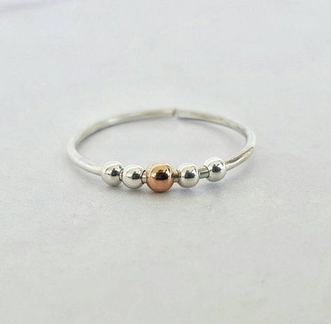 Fidget Jewelry, Rings Delicate, Yoga Ring, Wrapped Rings, Meditation Ring, Worry Ring, Beaded Jewlery, Fidget Rings, Meditation Rings