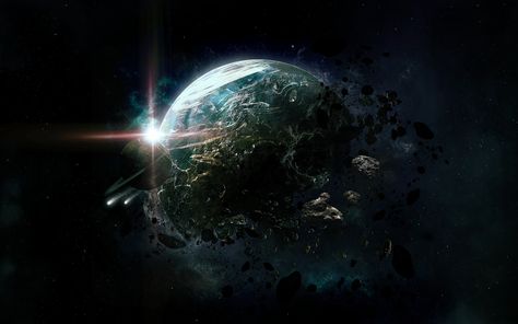 Planet Destruction, Destroyed Planet, Planet Concept Art, Solar System Pictures, Solar System Images, Solar System Wallpaper, System Wallpaper, Sci Fi Wallpaper, Planet Art