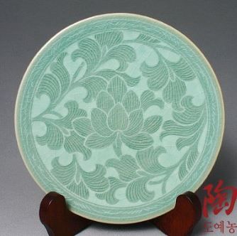 Korean Celadon, Korean Pottery, Celadon Ceramics, Bamboo Diy, Dessert Pie, Lotus Flower Design, Wood Floor Lamp, Celadon Green, Hanging Paintings