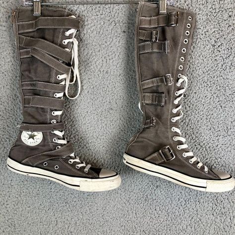 RARE Converse All Star XXHI Knee High Buckle Straps... - Depop Xxhi Converse, Knee High Converse, High Converse, Rare Converse, Shoes Sneakers Women, Sneakers Women, Shoes Collection, Strap Shoes, Converse All Star