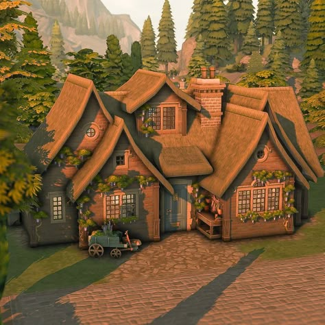 Forest Cottage 🌲 | noCC 🛠️ Packs used: EP: Cottage Living 🐄 🏷️: @ea @thesims #sccregram #thesims #sims #eacreatornetwork #eagamechangers… | Instagram Fairy Tale Homes, Sims 4 Family House, Cottage Forest, Sims 4 Cottage, Sims Challenge, Sims 4 Family, Forest Cottage, Sims Builds, Sims 4 House Building