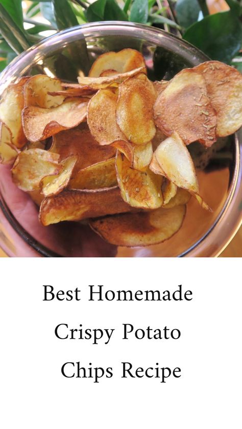 Homemade Crispy Potato Chips Recipe Make Potato Chips, Homemade Potato Chips Recipe, Potato Chips Homemade, Crispy Potato Chips, Potato Chips Recipe, Homemade Potato Chips, Fried Potato Chips, Potato Chip Recipes, Store Cupboard