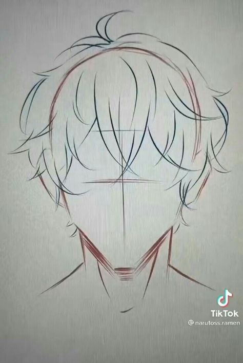 Man Jawline Drawing, How To Draw Anime Guy Hair, How To Draw A Male Hair, Messy Hair Sketch Male, How To Draw Masculine Hair, Guy Head Drawing Reference, Chibi Hair Drawing Reference, Guy Hair Ideas Drawing, Hair Guys Drawing