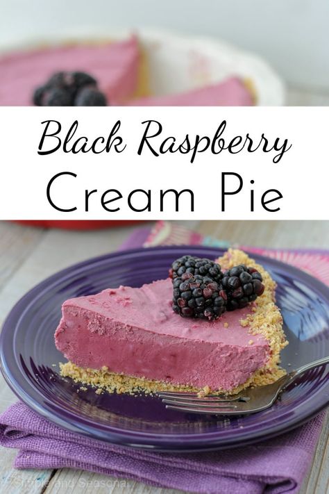 This Black Raspberry Cream Pie is cool, refreshing and creamy. Serve it frozen or allow it to thaw and enjoy the fluffy mousse filling! Black Raspberry Recipes, Black Raspberry Pie, Raspberry Cream Pie, Raspberry Cream Pies, Mousse Filling, Blackberry Recipes, Raspberry Pie, Raspberry Cream, Raspberry Recipes