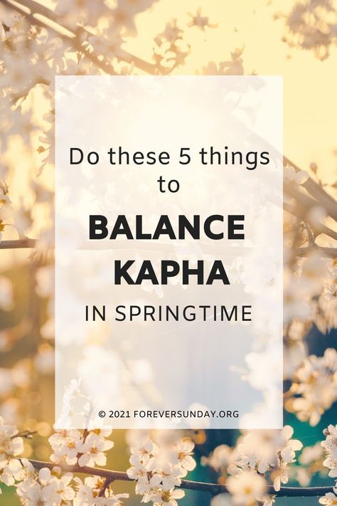 These 5 tips for reducing and eliminating Kapha in spring will help you transition from winter to spring smoothly. Are you feeling the effects of spring? In Ayurveda, spring is the season for balancing Kapha. All the Kapha energy we accumulated during winter when we were resting and rebuilding our body for a new working season (ahey, extra pounds), is now starting to aggravate and wants to come out. Resulting in colds, stuffy or runny nose, sneezing, watery eyes and seasonal allergies. Kapha Dosha Recipes, Ayurvedic Diet Kapha, Ayurveda Spring, Ayurvedic Recipes Kapha, Vata Lifestyle, Kapha Recipes, Balance Kapha, Kapha Balancing, Kapha Diet