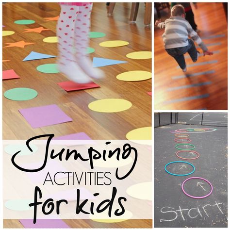 Jumping Activities for Kids -- great for gross motor development! #sp Gross Motor Development, Activities For Elementary Students, Motor Development, Gross Motor Activities, Movement Activities, Physical Development, Gross Motor, Gross Motor Skills, Motor Activities