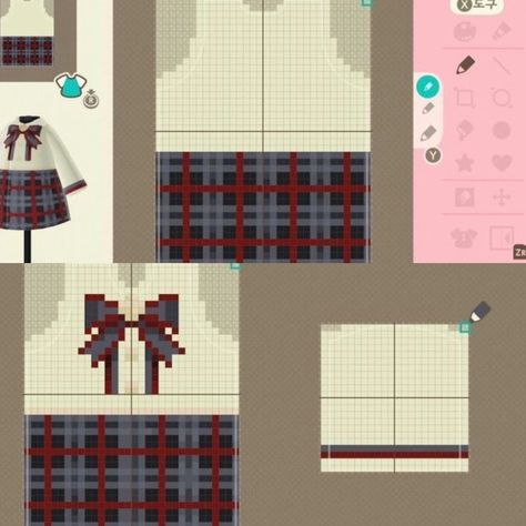 Acnh Clothes Pattern Grid Summer, Animal Crossing Clothing Grid, Animal Crossing Outfit Patterns, Acnh Custom Design Clothes Grid, Animal Crossing Outfits Design Grid Easy, Acnh Design Grid Clothes, Acnh Clothes Pattern Grid Cottagecore, Acnh Clothes Grid, Acnh Grid Design Clothes