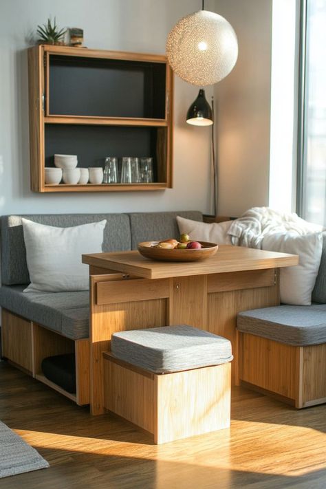 Maximize your small home’s functionality with multi-purpose furniture. Think sofa beds, foldable tables, and storage ottomans that save space without compromising on style. 🛋✨ #SmallSpaceLiving #MultiFunctionalFurniture #HomeDecor #SpaceSavingTips Multi Purpose Furniture, Foldable Tables, Workspace Ideas, Storage Ottomans, Small Couch, Micro Apartment, Multipurpose Furniture, Foldable Table, Multifunctional Furniture