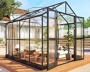 Black Patio, Walk In Greenhouse, Polycarbonate Greenhouse, Green House, Greenhouses, Walk In, Green, Black