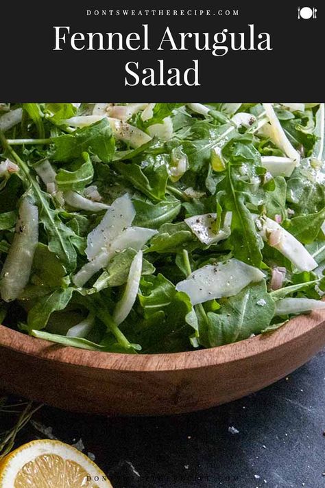 Olive Oil Salad, Arugula Salad Recipes, Lemon Salad, Fennel Recipes, Dijon Vinaigrette, Mozzarella Salad, Pecorino Romano, Simple Salad, Herb Salad