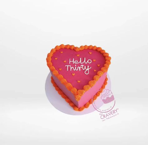 Hello Thirty Cake, Hello 30 Cake, Thirty Birthday Cake, Heart Cake Pink, Hello Thirty, Hello 30, 30 Cake, Thirty Birthday, Heart Cake