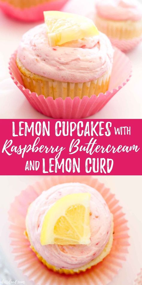 Lemon Curd Cupcakes, Lemon Raspberry Cupcakes, Cupcakes Lemon, Raspberry Meringue, Dream Bakery, Raspberry Frosting, Lemon Cakes, Raspberry Cupcakes, Citrus Recipes