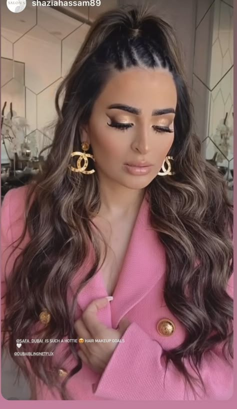 Safa Siddiqui Makeup, Lojain Omran Style, Safa Dubai Bling Hair, Safa Dubai Bling, Safa Siddiqui, Dubai Bling Outfits, Lojain Omran, Dubai Bling, Bling Outfits