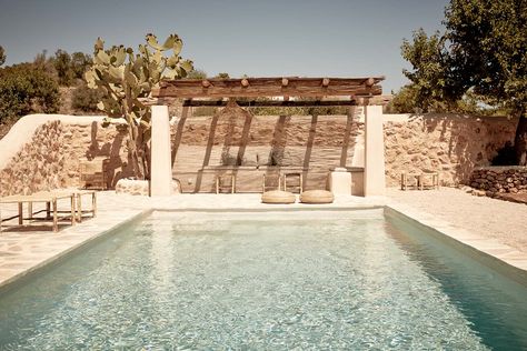 Amazing island getaway with rustic-chic styling in Ibiza Rural Architecture, Gravity Home, Modern Farmhouse Bathroom, Island Getaway, Holiday Villa, Beautiful House, Outdoor Swimming, Stone House, Mediterranean Style