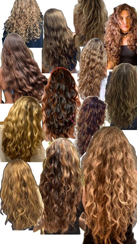 Curly Hair 2c Haircuts, Different Perm Curls Types Of, 2b Hair Styles, Styled Wavy Hair, Haircuts For 2c Hair, 2c Hair Styles, 1b Hair Type, Long Permed Hair, 2c Haircut