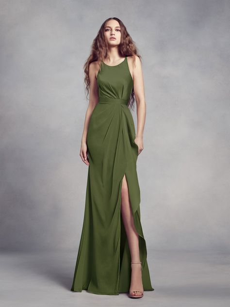 Olive Green Bridesmaid Dresses, Vera Wang Bridesmaid, Modern Bridesmaid Dresses, Modern Bridesmaid, Silver Cocktail Dress, Bridesmaid Dress Collection, White Bridesmaid, White By Vera Wang, Green Bridesmaid Dresses