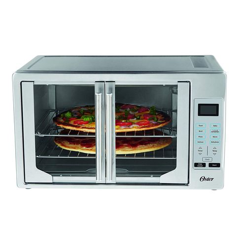 50 of the Most Life-Changing Home Products on Amazon | Everyone in the family will love using this incredibly simple kitchen gadget. Use this digital oven with French doors to cook your favorite frozen pizzas, heat up leftovers, toast bread, and much more.  #coolgadgets #homeproducts #realsimple Bus Kitchen Ideas, Bus Kitchen, French Door Oven, Countertop Convection Oven, Oven Kitchen, Convection Toaster Oven, Easy Bake Oven, Rv Bus, Countertop Oven