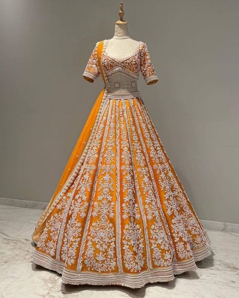 Designer Lehenga, Indian Designer Lehenga, Wedding Lehenga, Crop top skirt, Bridesmaids Lehenga, girl's lehenga, mom daughter lehenga Indian Wedding Bridesmaids, Orange Lehenga, Lehenga Bridesmaid, Dori Work, Lehenga Choli Designs, Lehenga Bridal, Lehenga Choli For Women, Choli For Women, Latest Bridal Lehenga