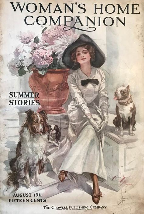 Fisher Woman, Harrison Fisher, Magazine Contents, Summer Series, Summer Story, Rough Collie, Gibson Girl, Old Magazines, Vintage Magazines